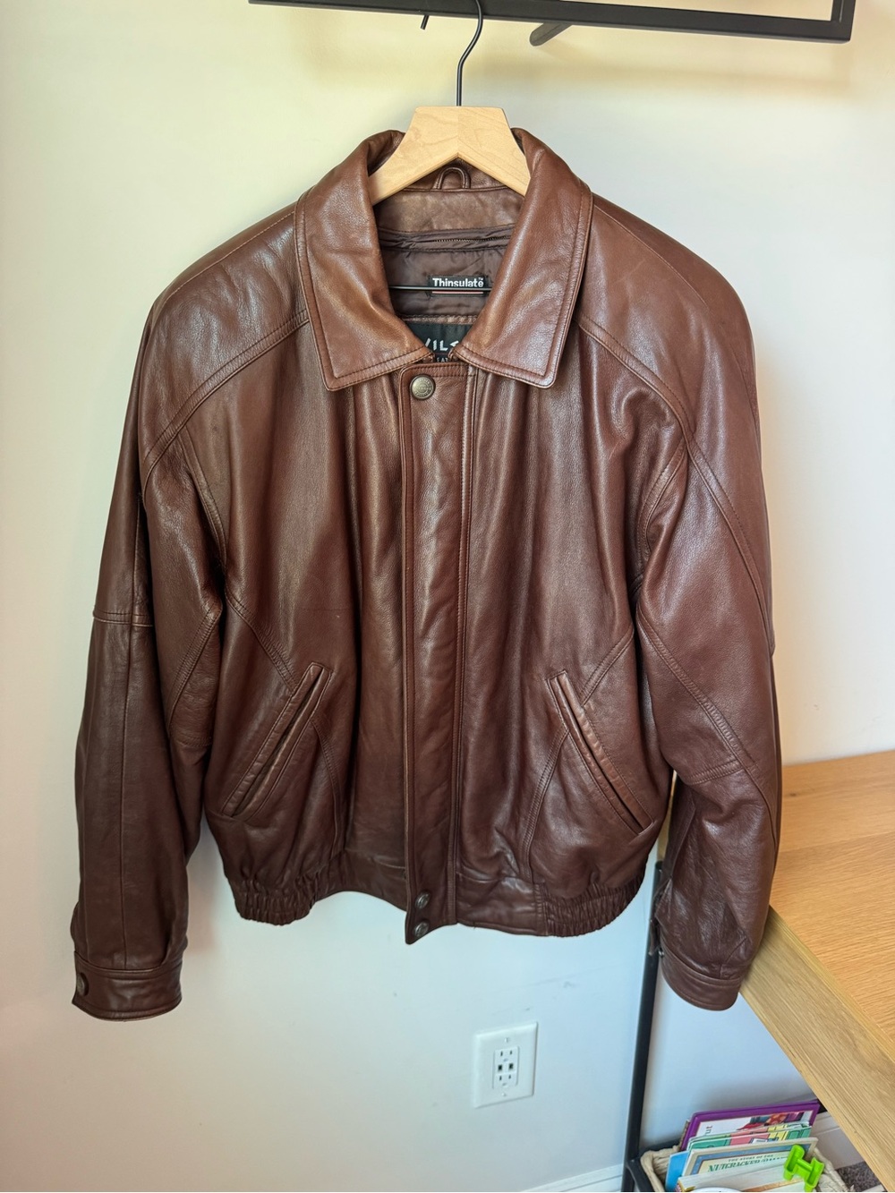 Wilson Brown Leather Bomber Jacket